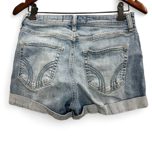 Hollister Jean Shorts Women Size 26 Blue Light Wash High Rise Boyfriend Denim - Picture 2 of 13